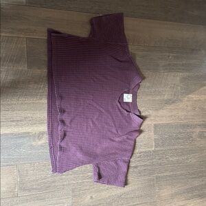 aerie purple Waffle Knit CROP top